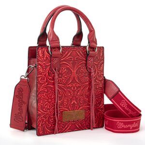 6969 Embossed Crossbody Purse Wallet Western Cross body Purses Fringe Top